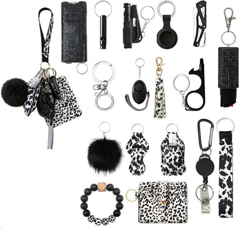 3286 Wristlet Keychain Set with Wallet Card Holder, Bottle Opener, Car